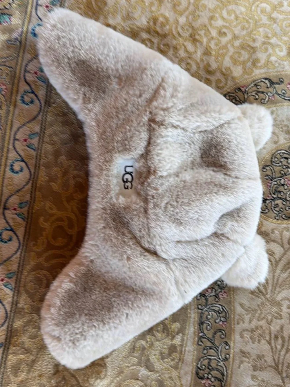 UGG Cream Plush Shearling Trapper Hat with Ear Flaps for Baby